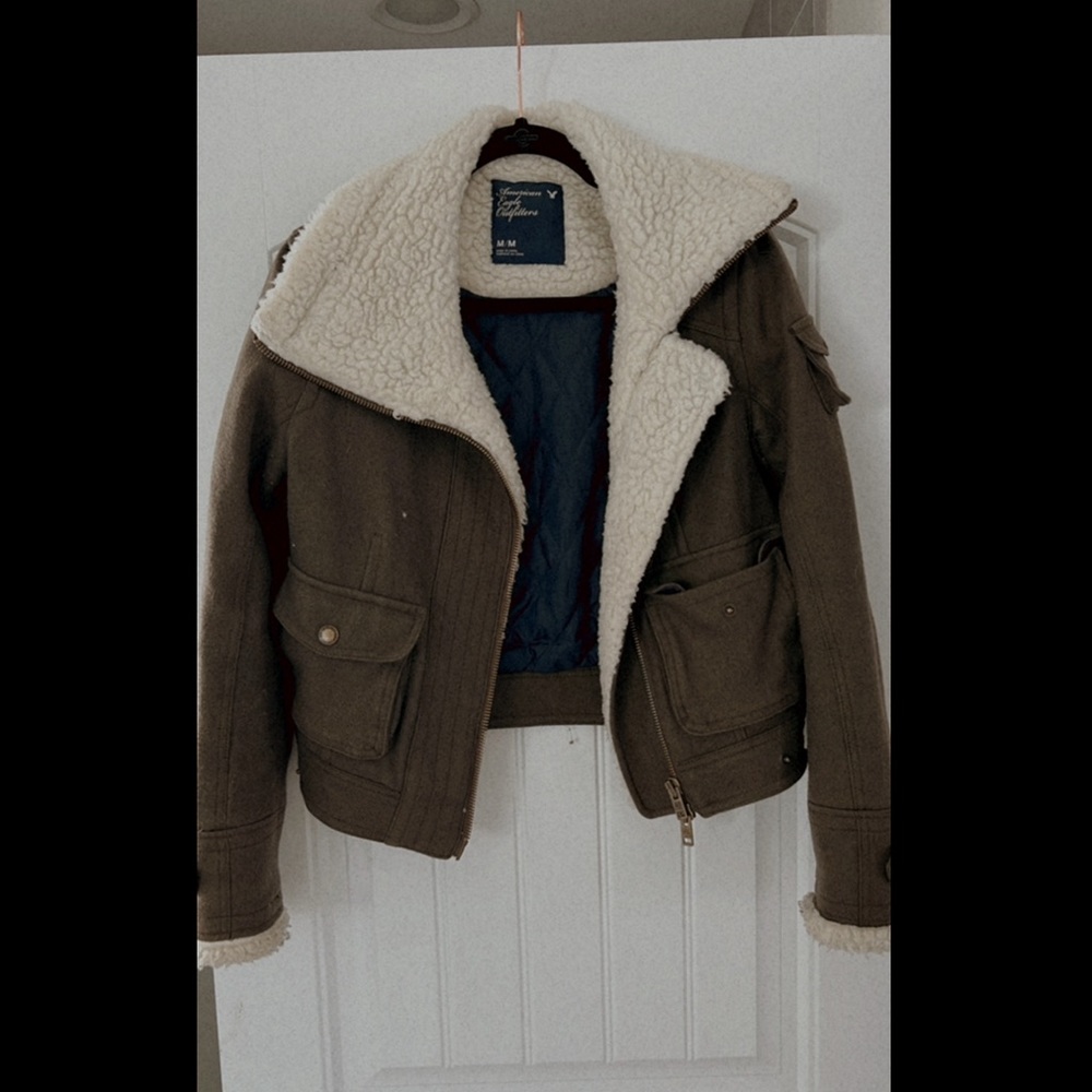 Olive Green & Sherpa Jacket